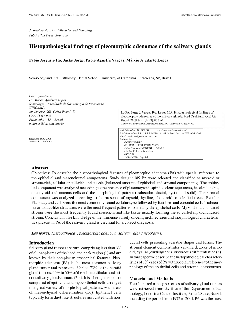 pleomorphic adenoma histopathology pdf)