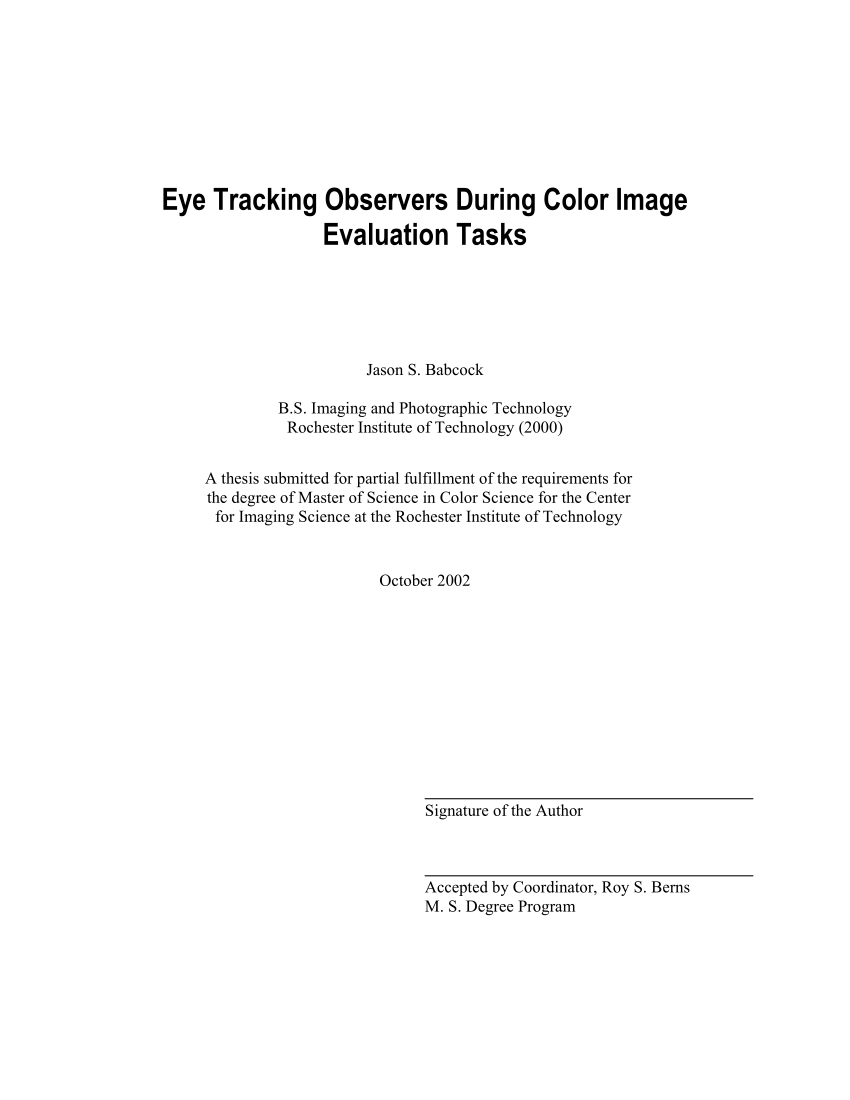 Pdf Eye Tracking Observers During Color Image Evaluation Tasks