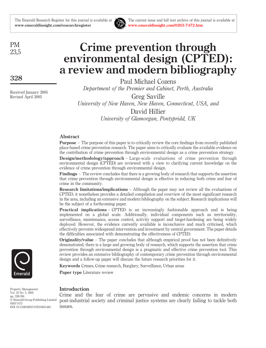 crime prevention literature review