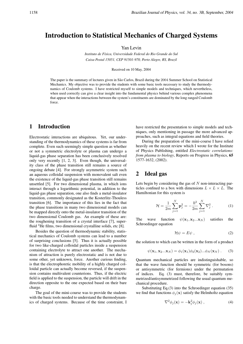 research on statistical mechanics