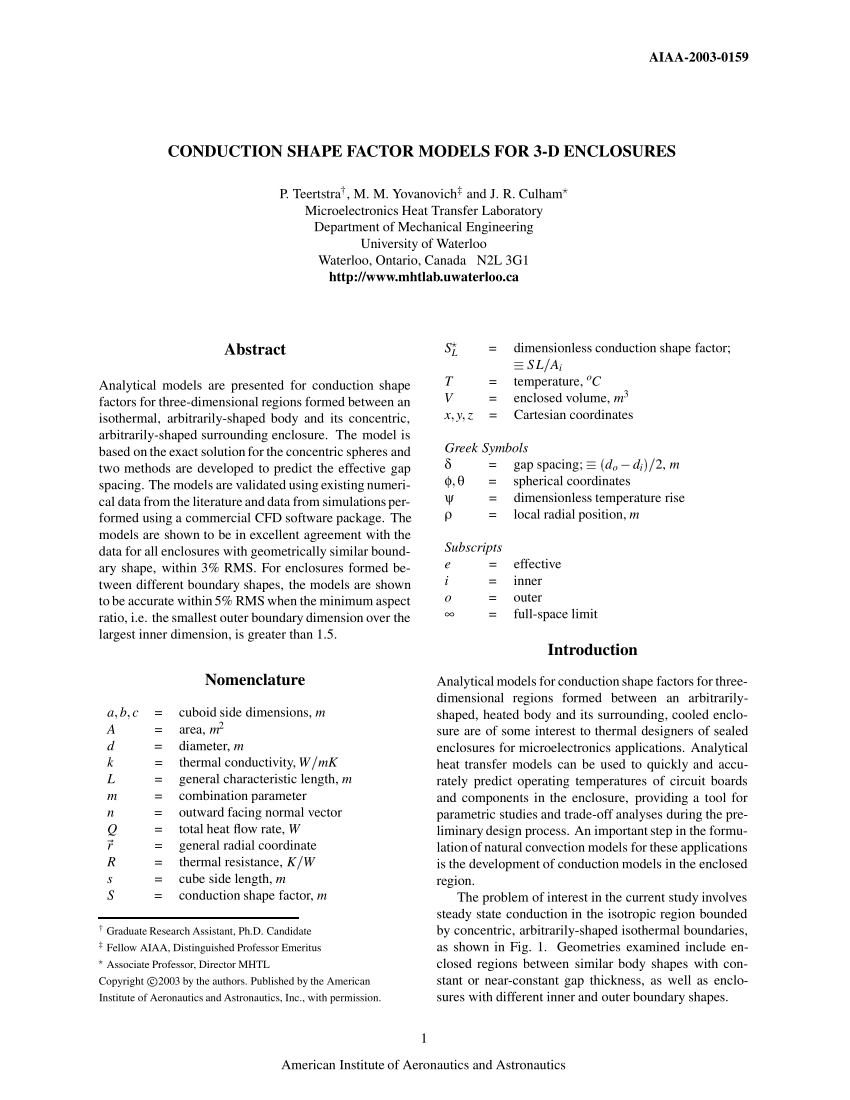 A simple and accurate model for conduction shape factor of hollow