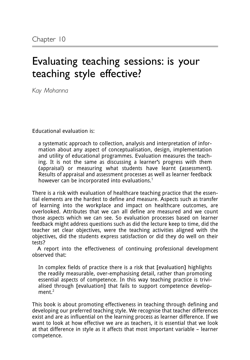 what is your teaching style essay