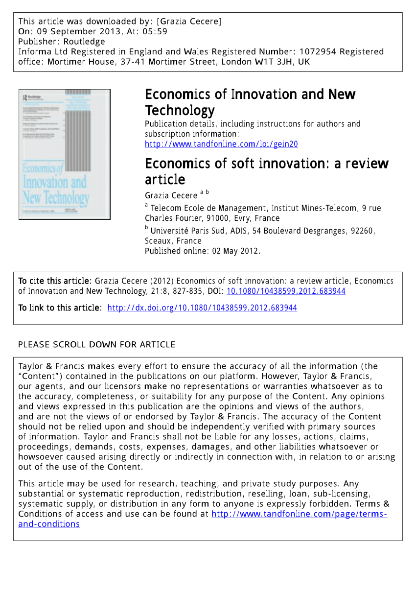 literature review economics of innovation