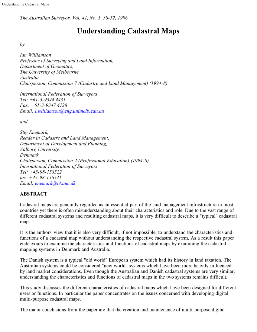 Pdf Understanding Cadastral Maps - pdf understanding cadastral maps