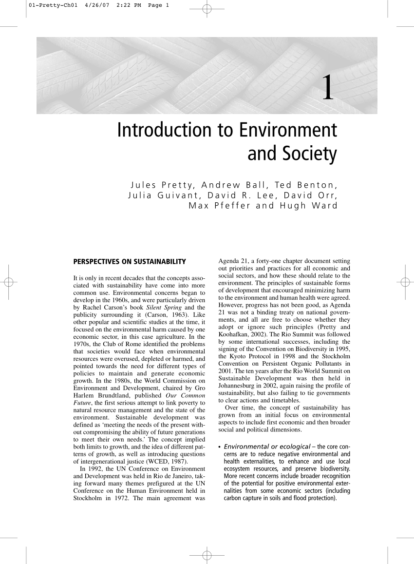 (PDF) Introduction to Environment and Society