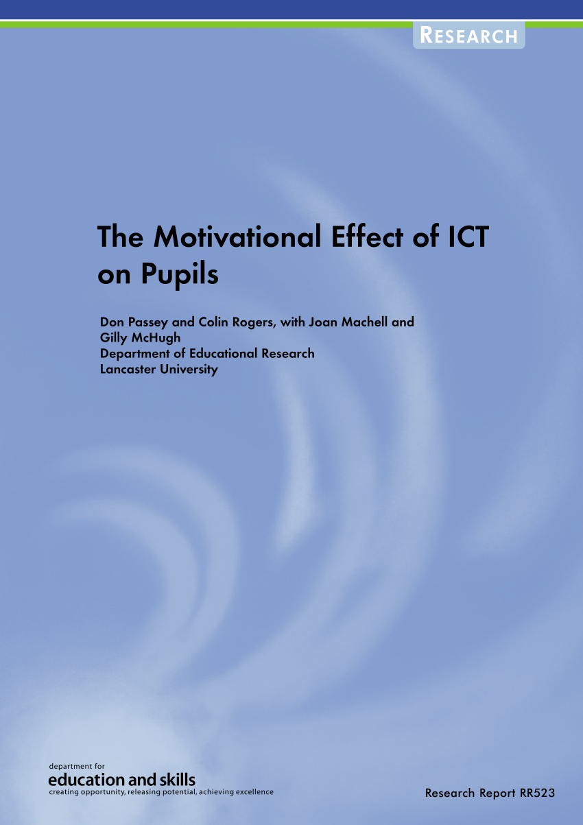 Pdf The Motivational Effects Of Ict On Pupils