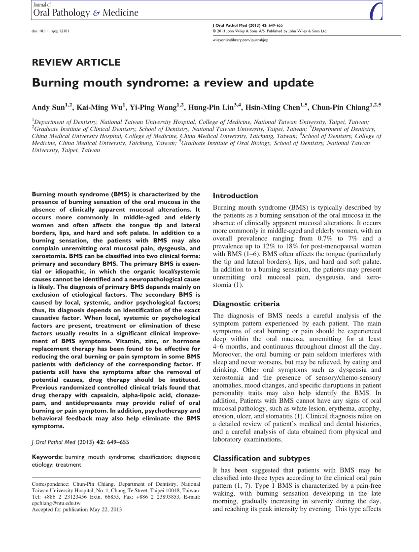 pdf-burning-mouth-syndrome-a-review-and-update