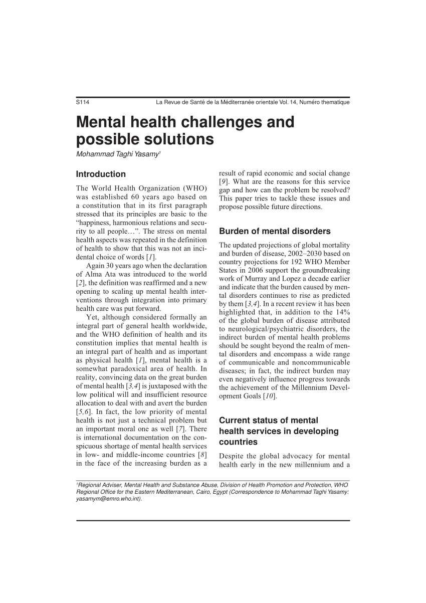research topics about mental health issues