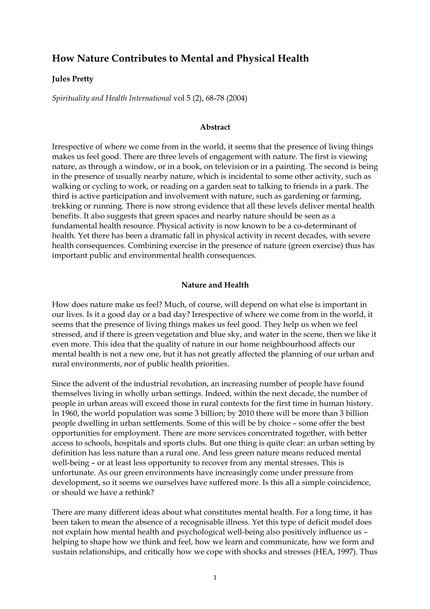 essay on physical and mental health