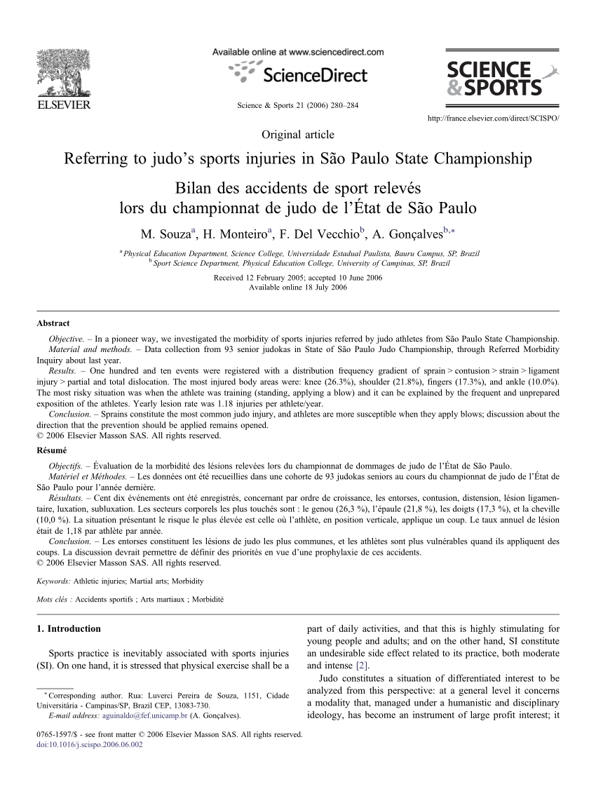 PDF) Referring to judos sports injuries in São Paulo State Championship photo