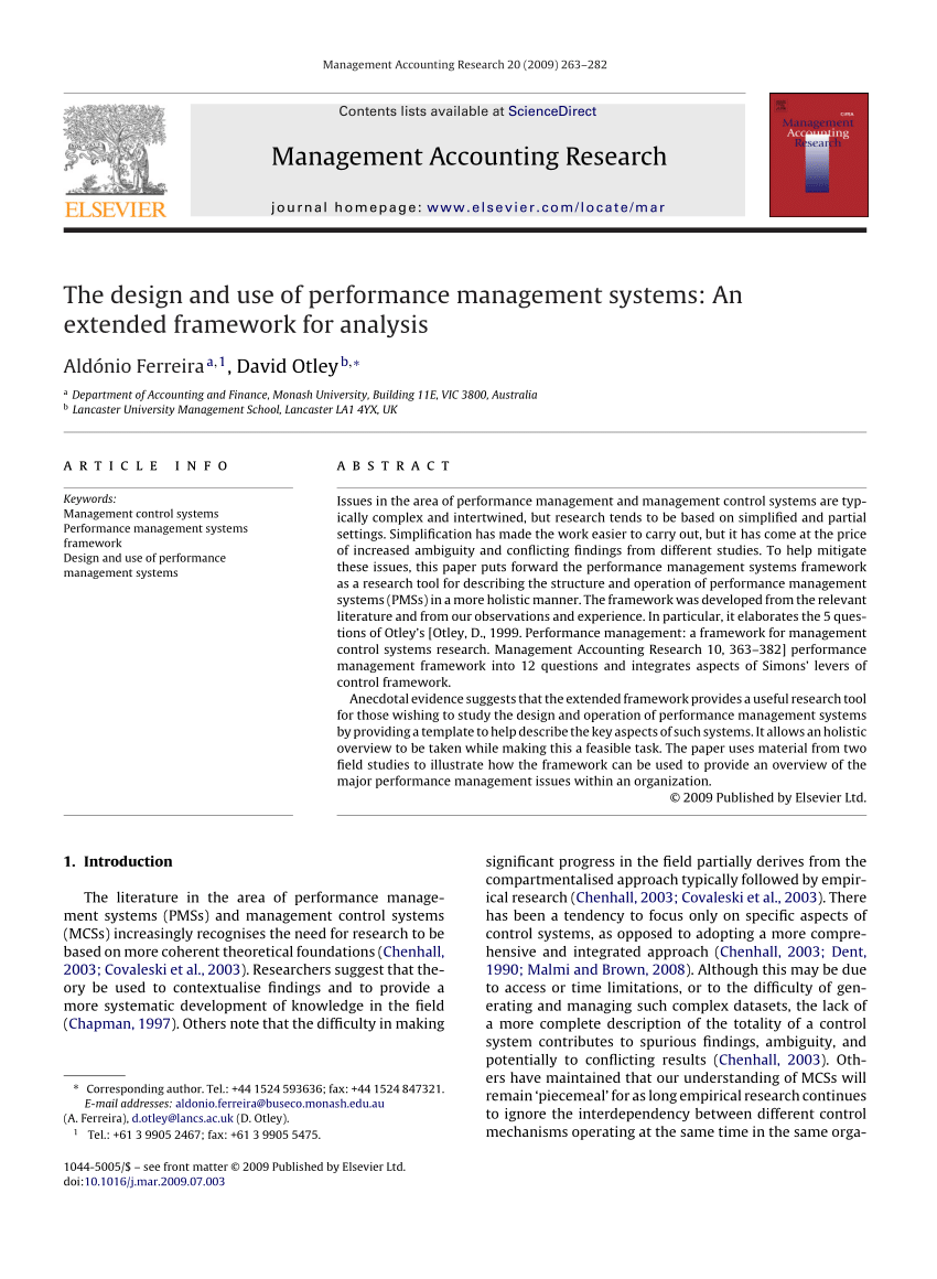 research articles on performance management system