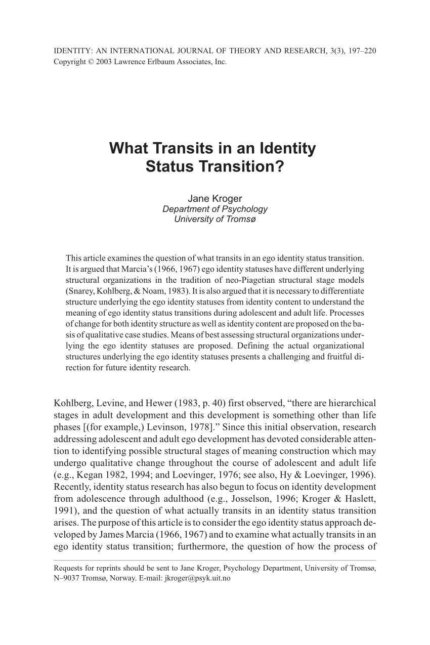 PDF What Transits in an Identity Status Transition