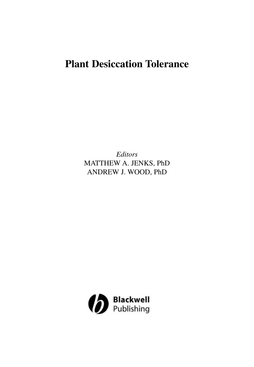 PDF) Structural Dynamics and Desiccation Damage in Plant 