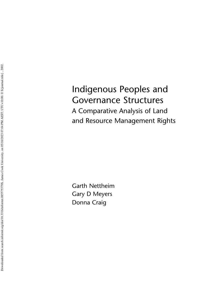 PDF) Indigenous Peoples and Governance Structures A comparative Analysis of Land and Resource Rights