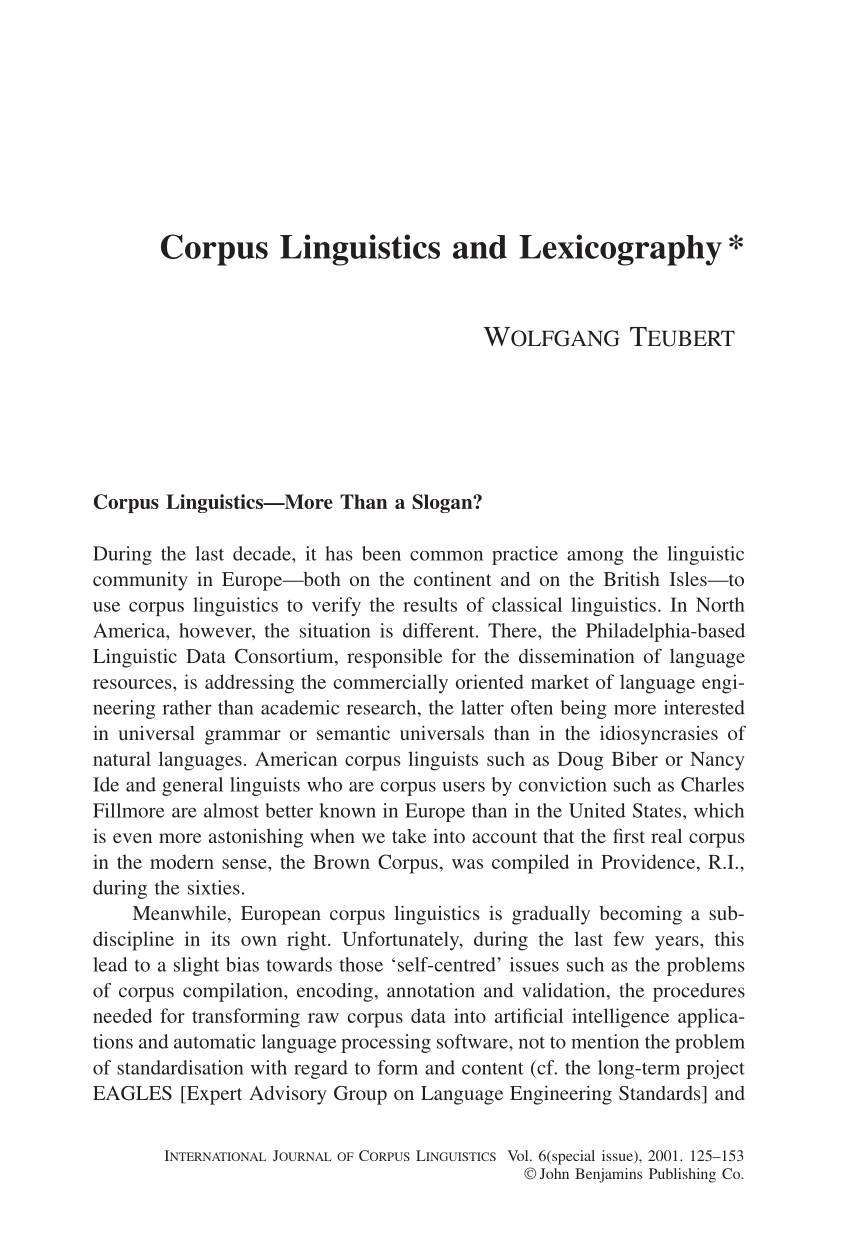 corpus linguistics research paper pdf
