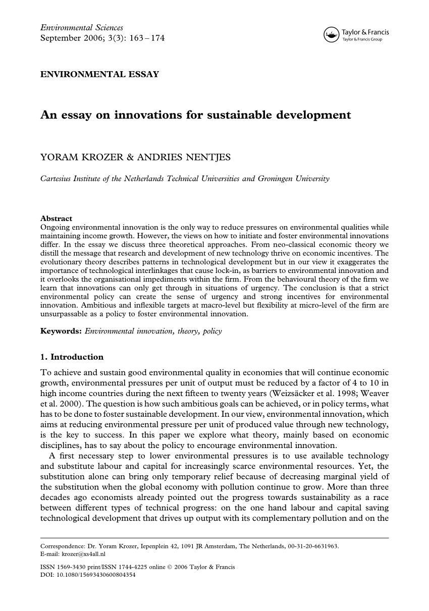 Dissertation thesis on sustainable development