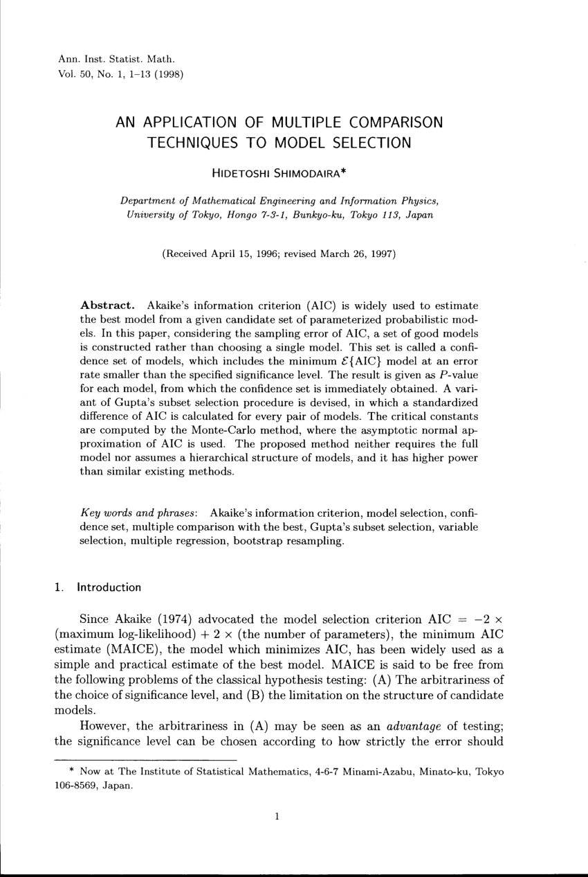 pdf-an-application-of-multiple-comparison-techniques-to-model-selection