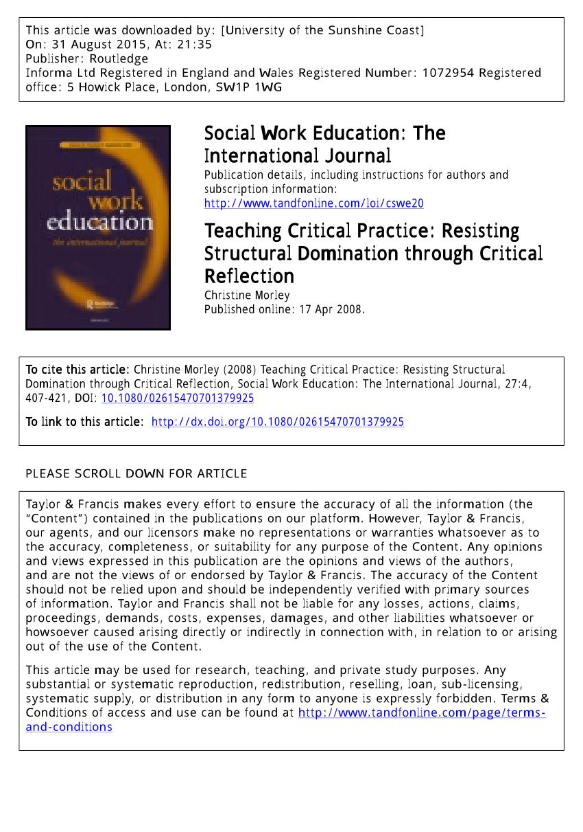 PDF) Teaching Critical Practice: Resisting Structural Domination