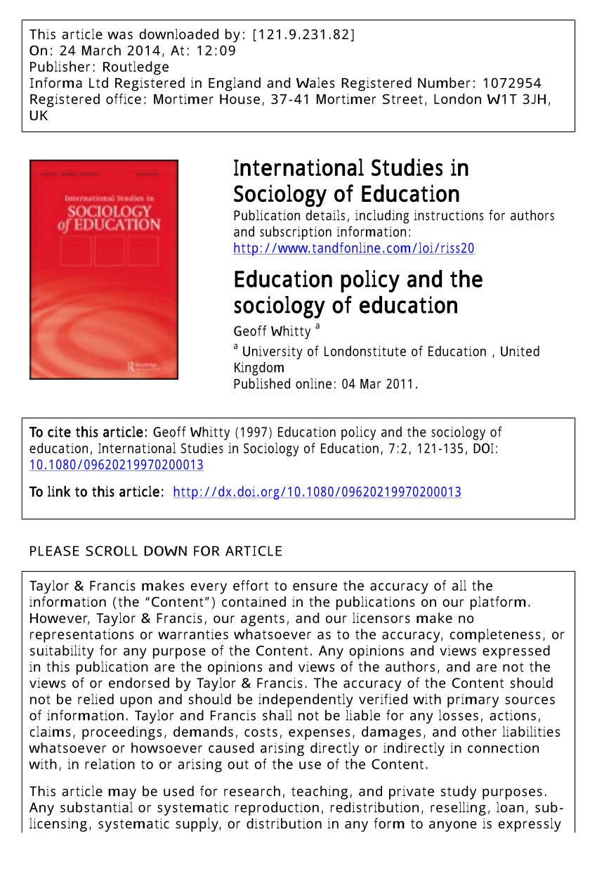 research articles on education policies