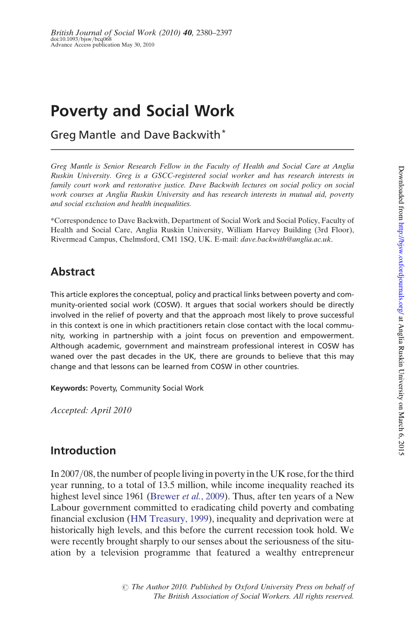 social work research on poverty