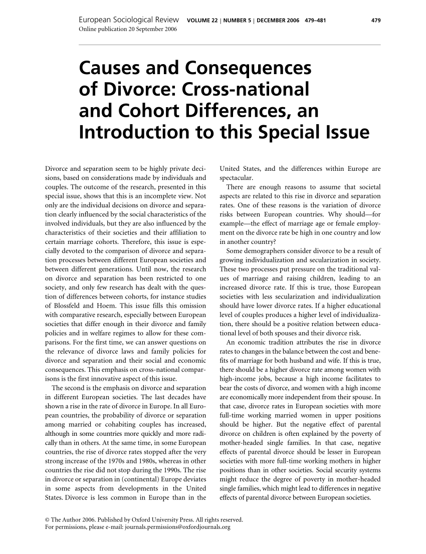 divorce introduction research paper