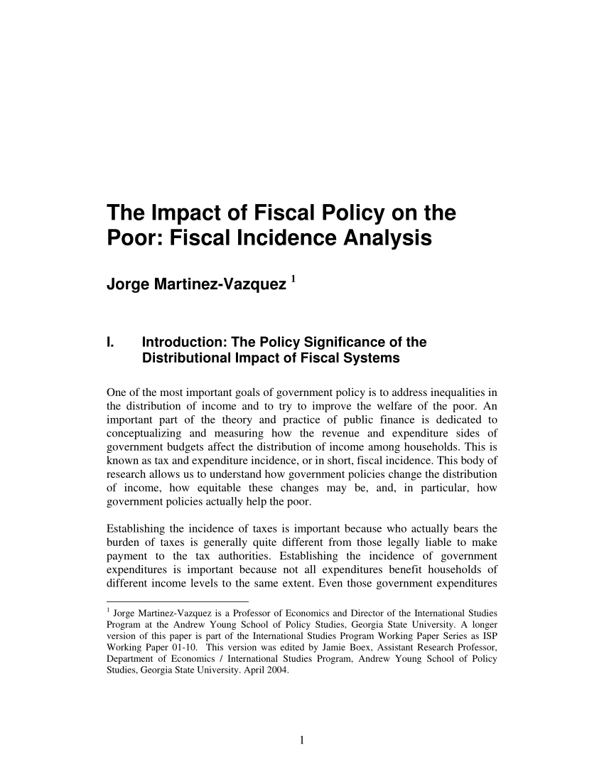 fiscal policies research paper