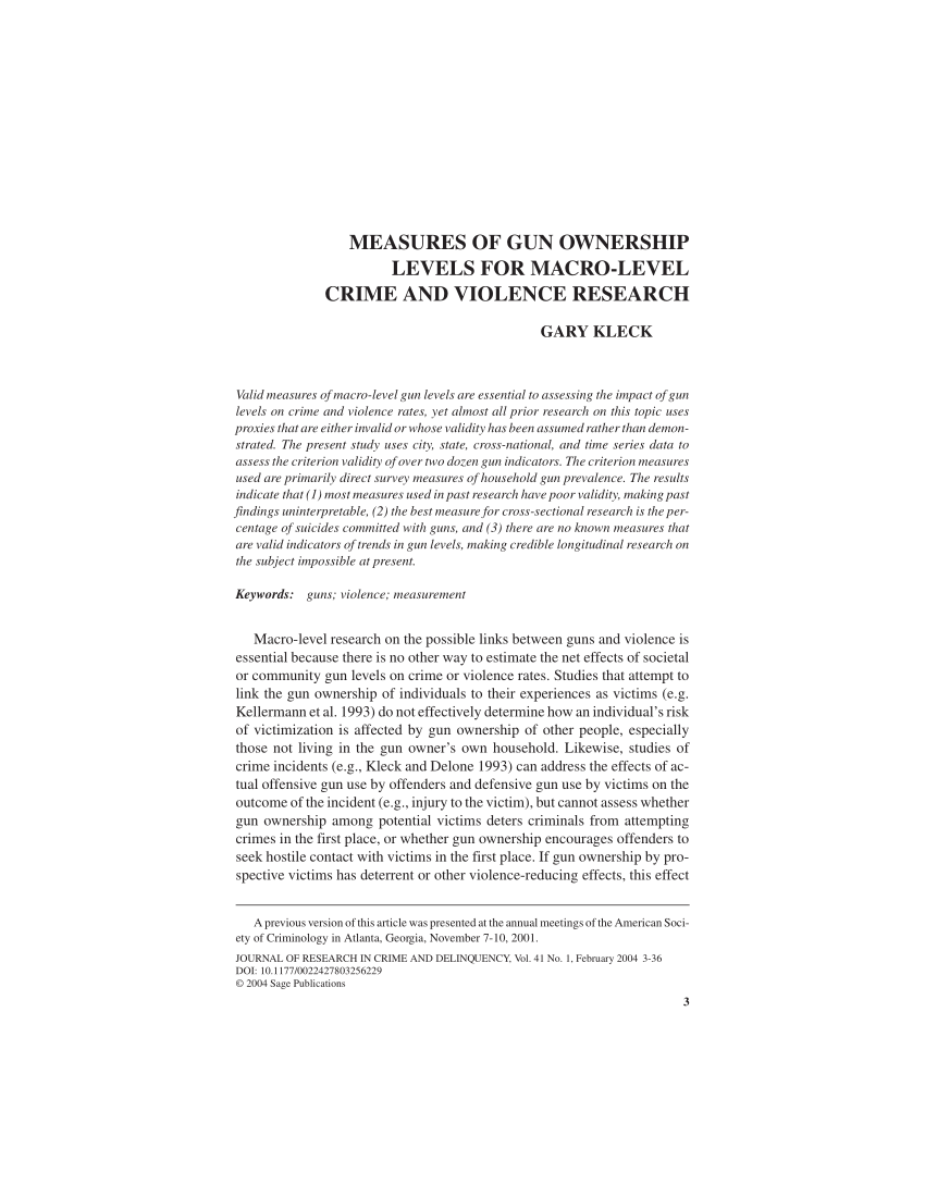 gun violence research paper title