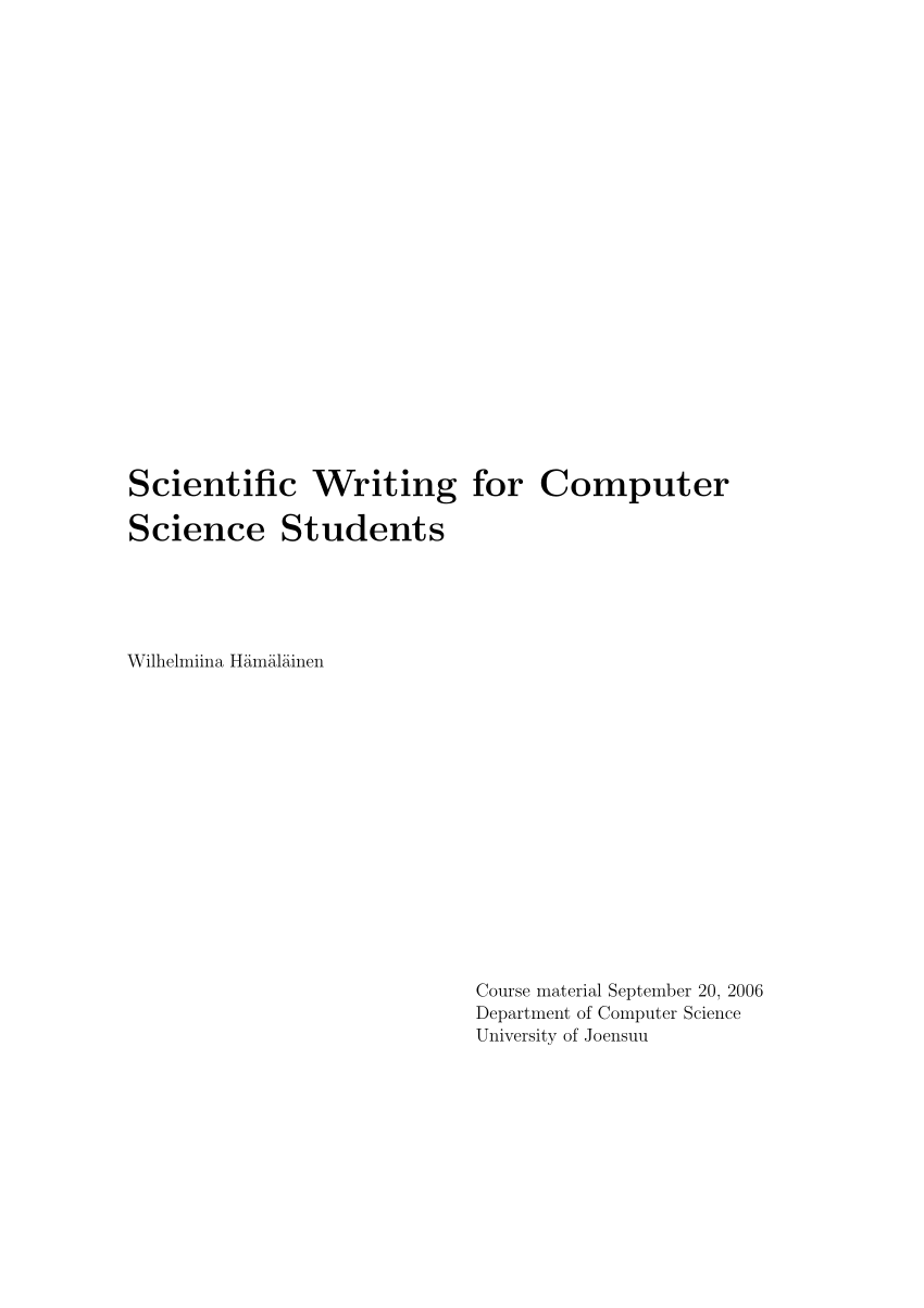 writing computer science research paper