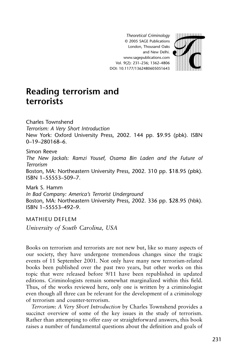 essay of terrorism