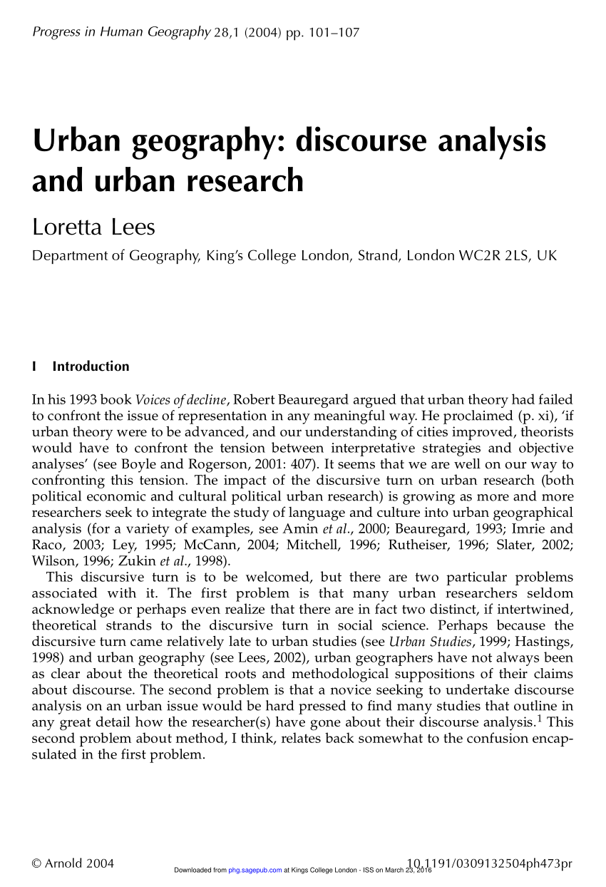 urban geography dissertation ideas