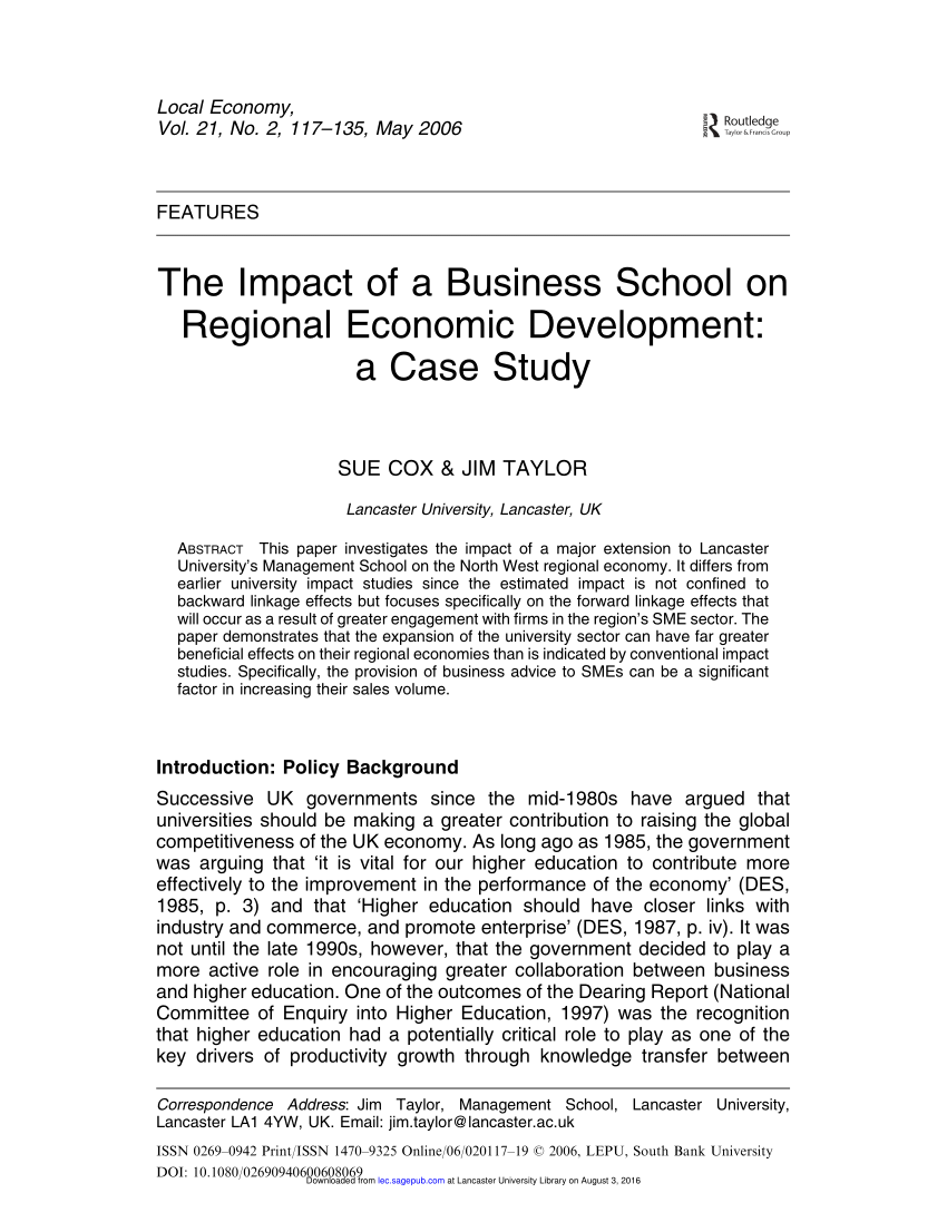 regional economic development thesis