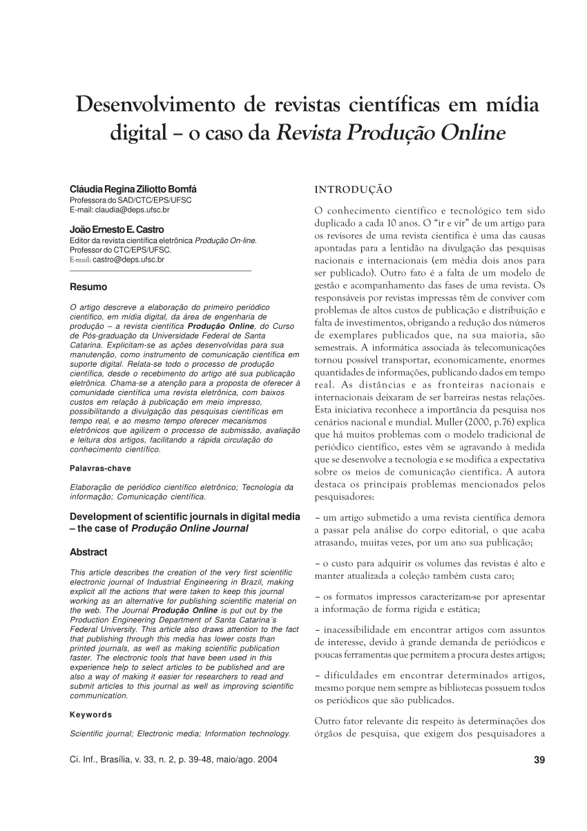 Artigos Científicos de Notação Científica - Revista Científica