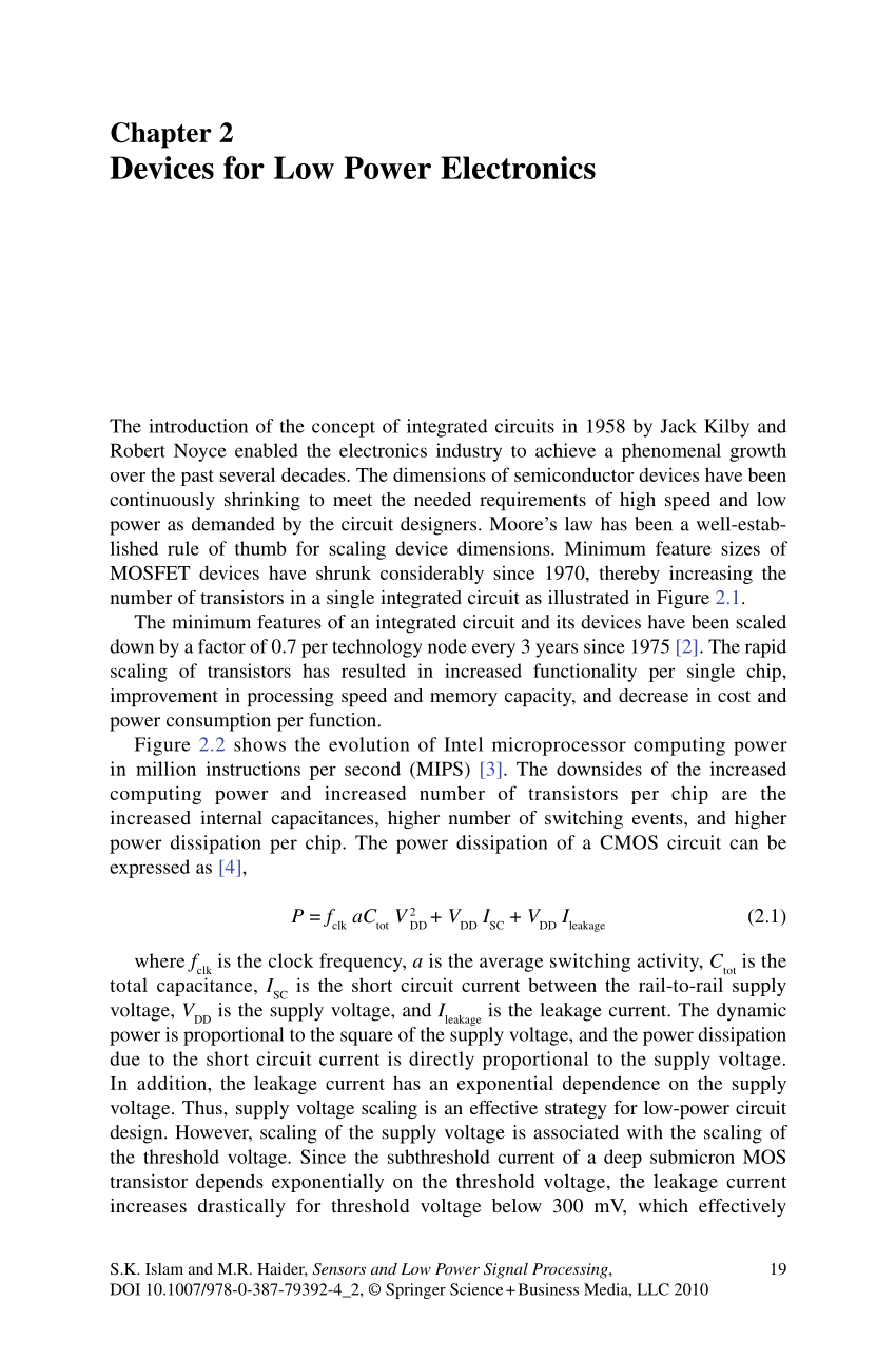 Pdf Devices For Low Power Electronics