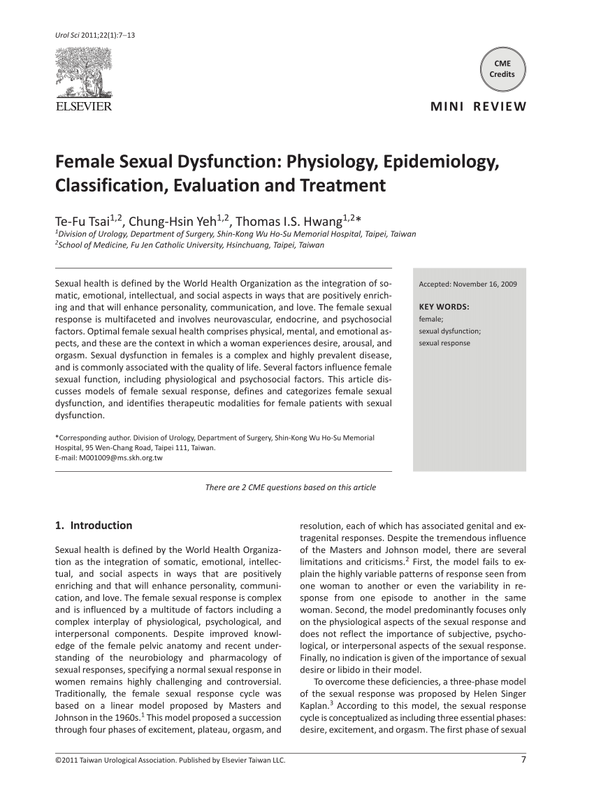 PDF Female Sexual Dysfunction Physiology Epidemiology