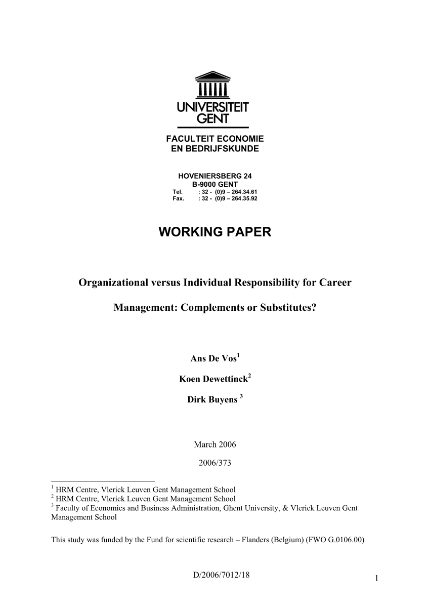 (PDF) Organizational versus Individual Responsibility for Career ...