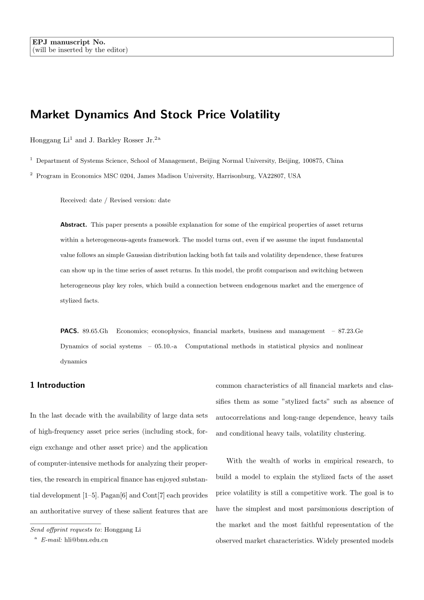 research paper on market dynamics