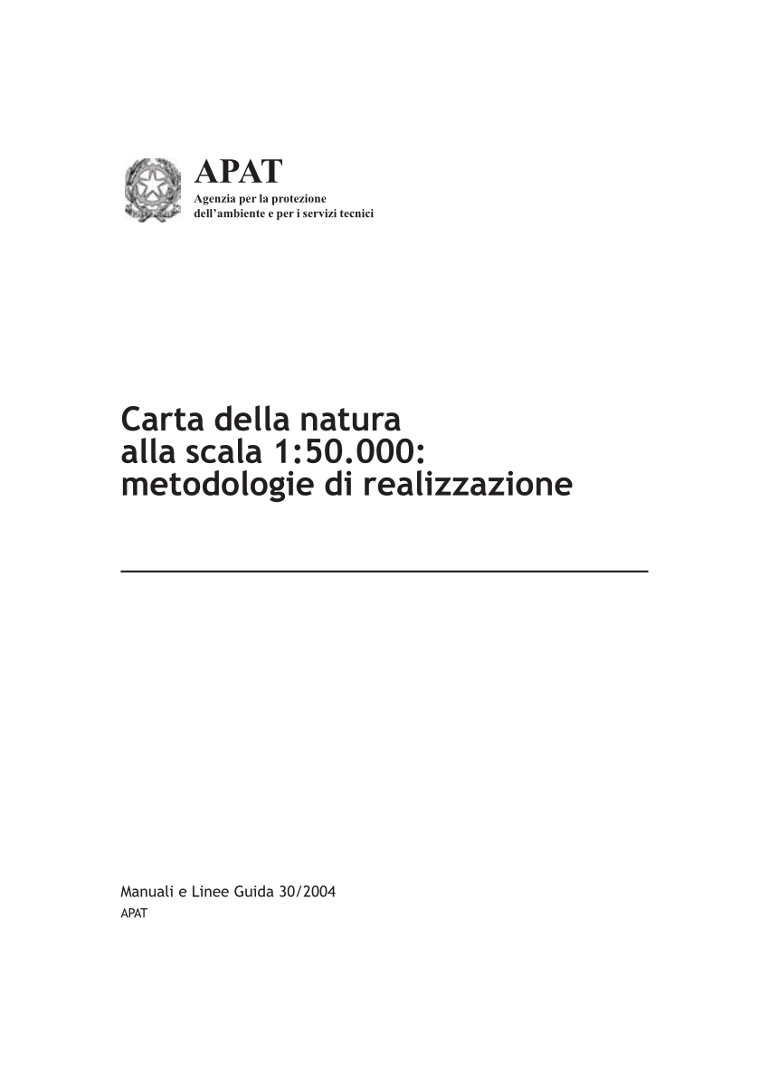 PDF) Carta della Natura alla scala 1: 50.000