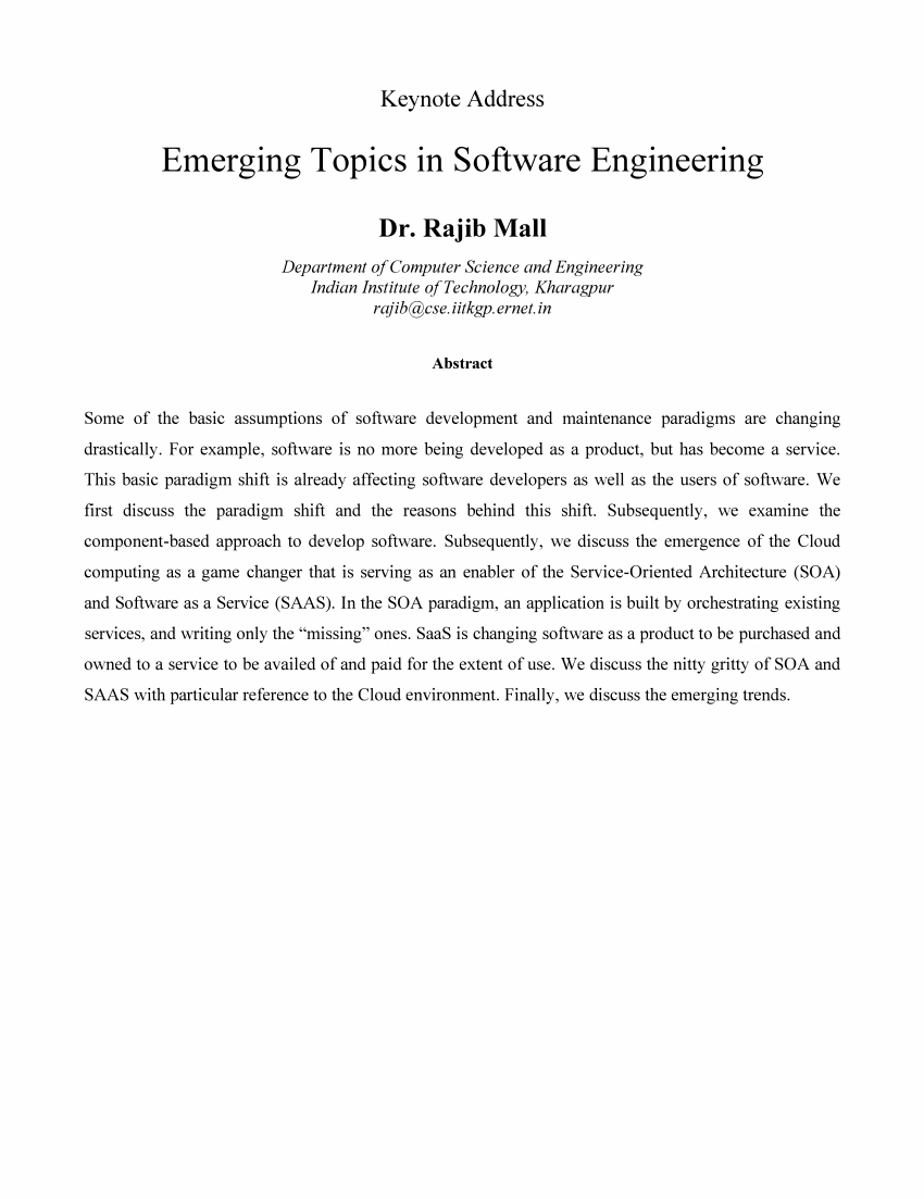 topics research papers in software engineering