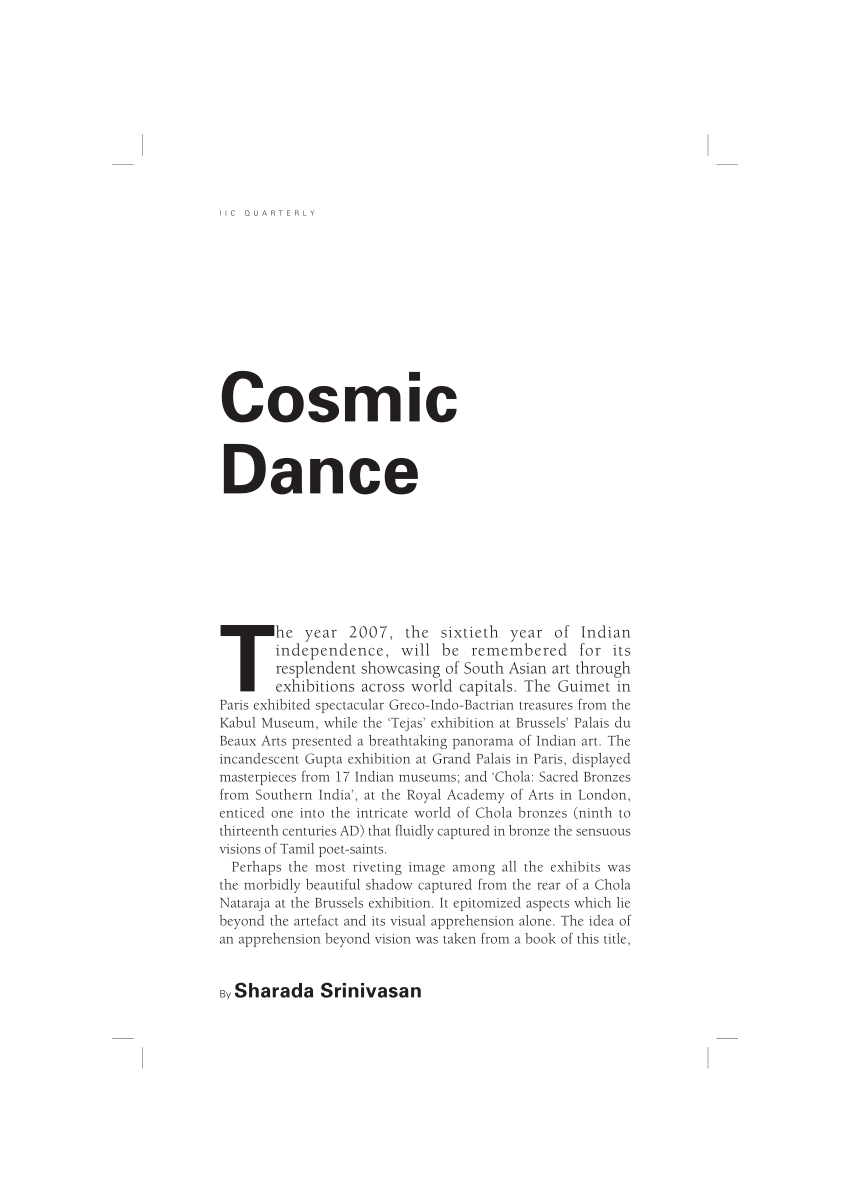 Pdf Cosmic Dance
