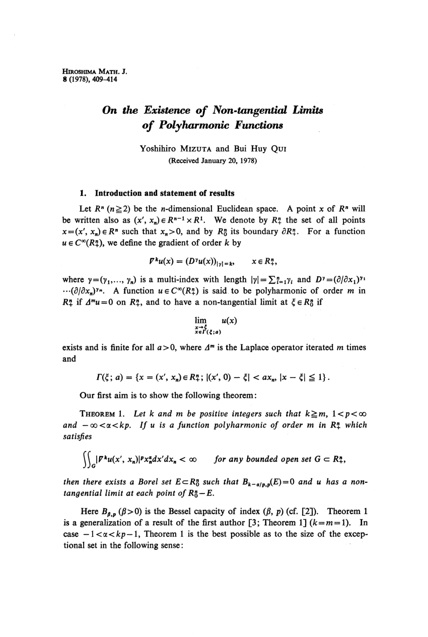Pdf On The Existence Of Nontangential Limits Of Polyharmonic Functions