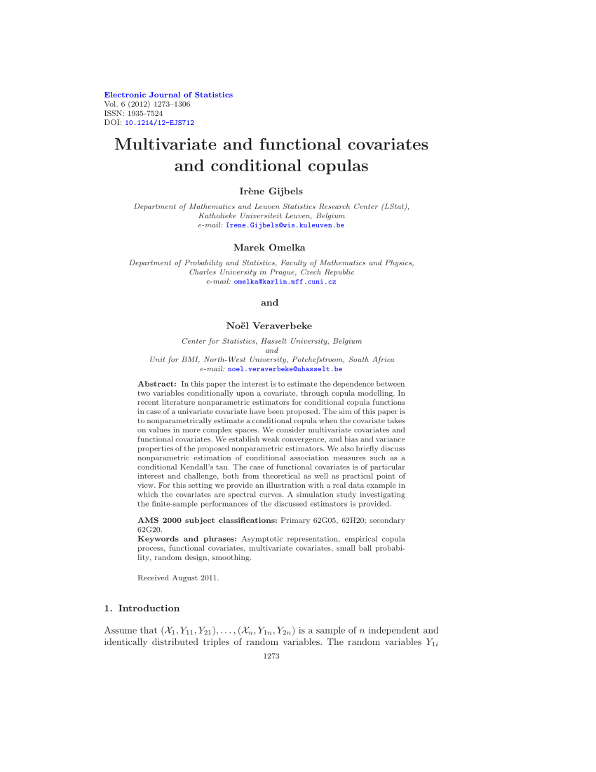 Pdf Multivariate And Functional Covariates And Conditional Copulas