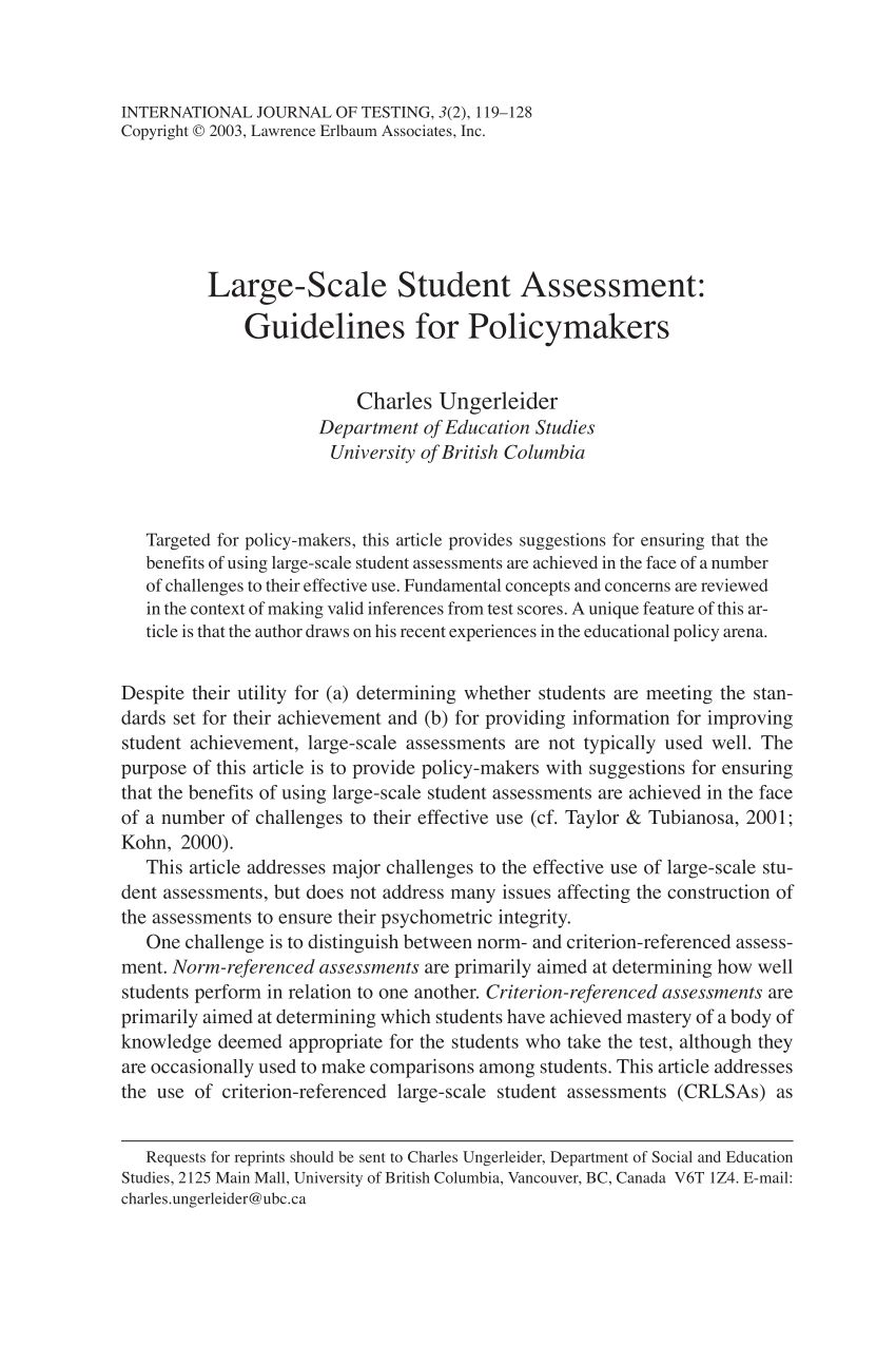Large-scale Assessments in Education