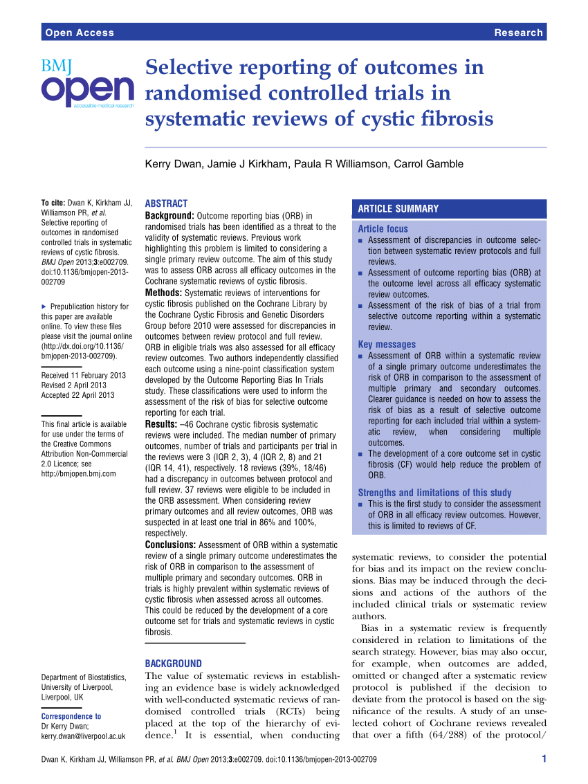 cochrane systematic review cystic fibrosis
