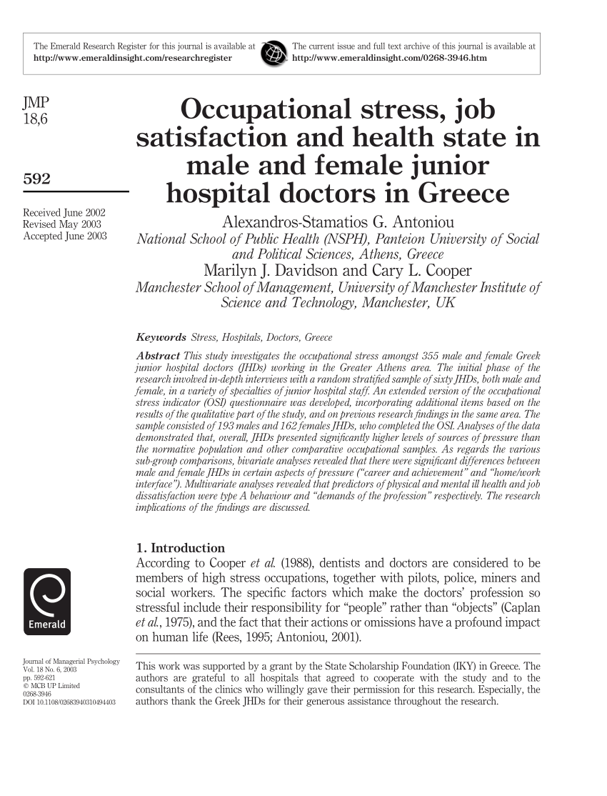phd thesis on occupational stress