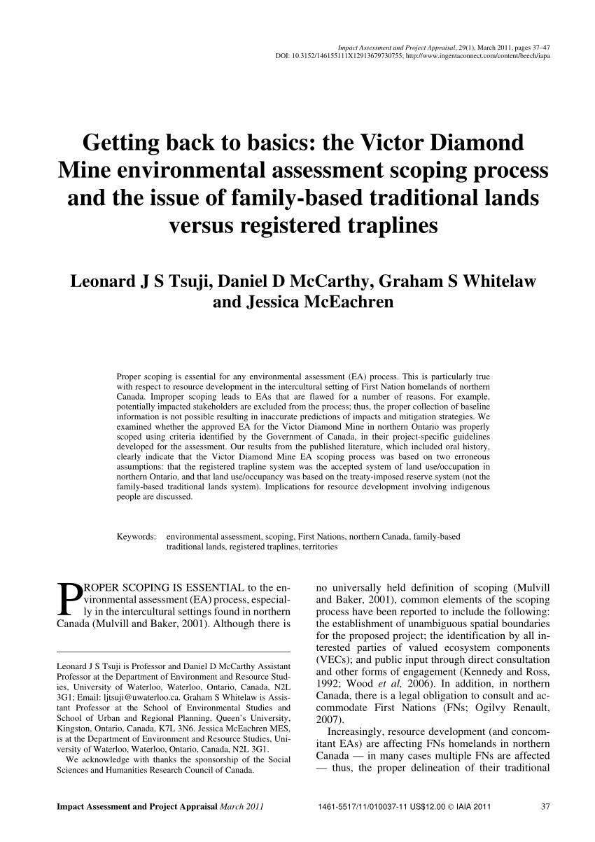PDF) Nothing to See Here: Failures of self-monitoring and reporting of  mercury at the De Beers Victor diamond mine in Canada