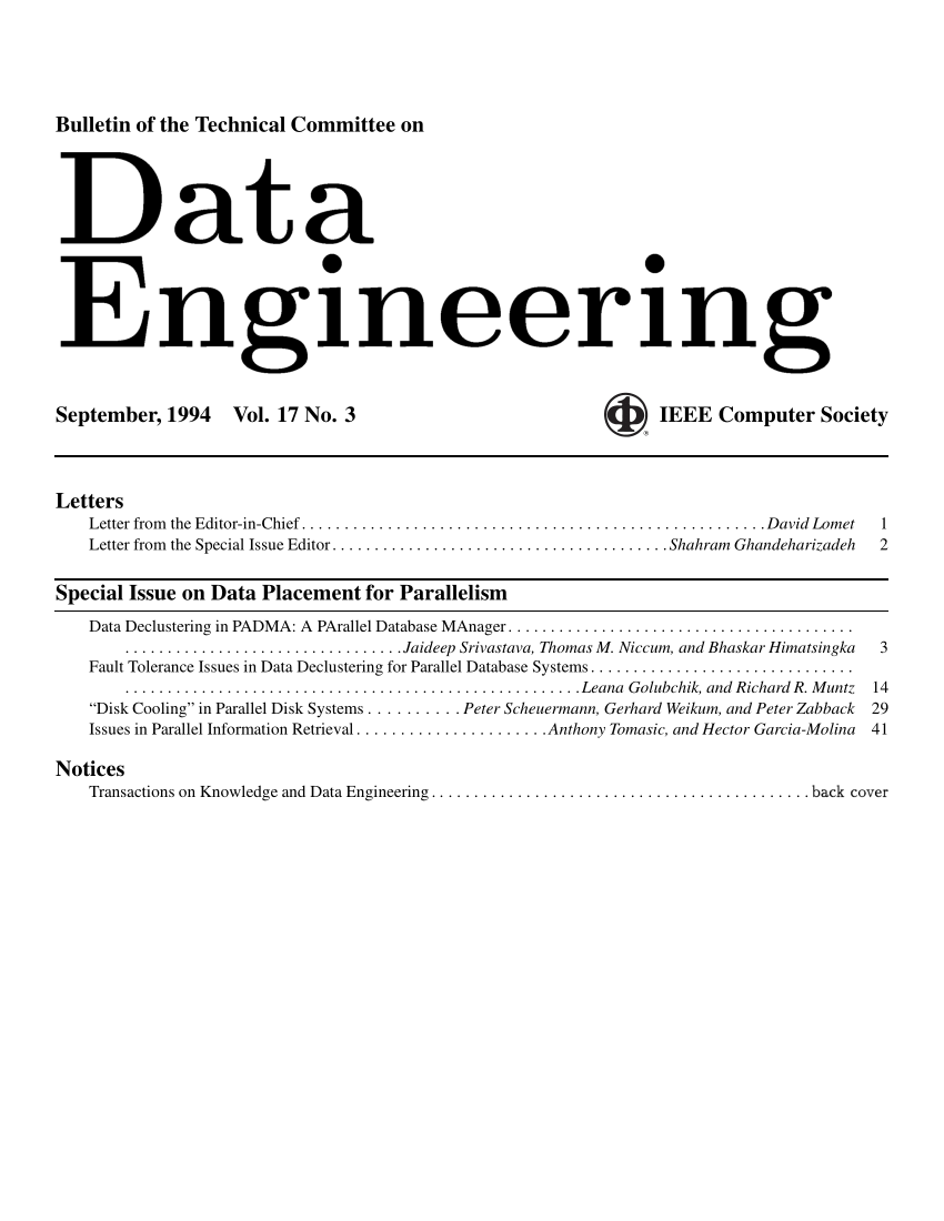 (PDF) Data Engineering