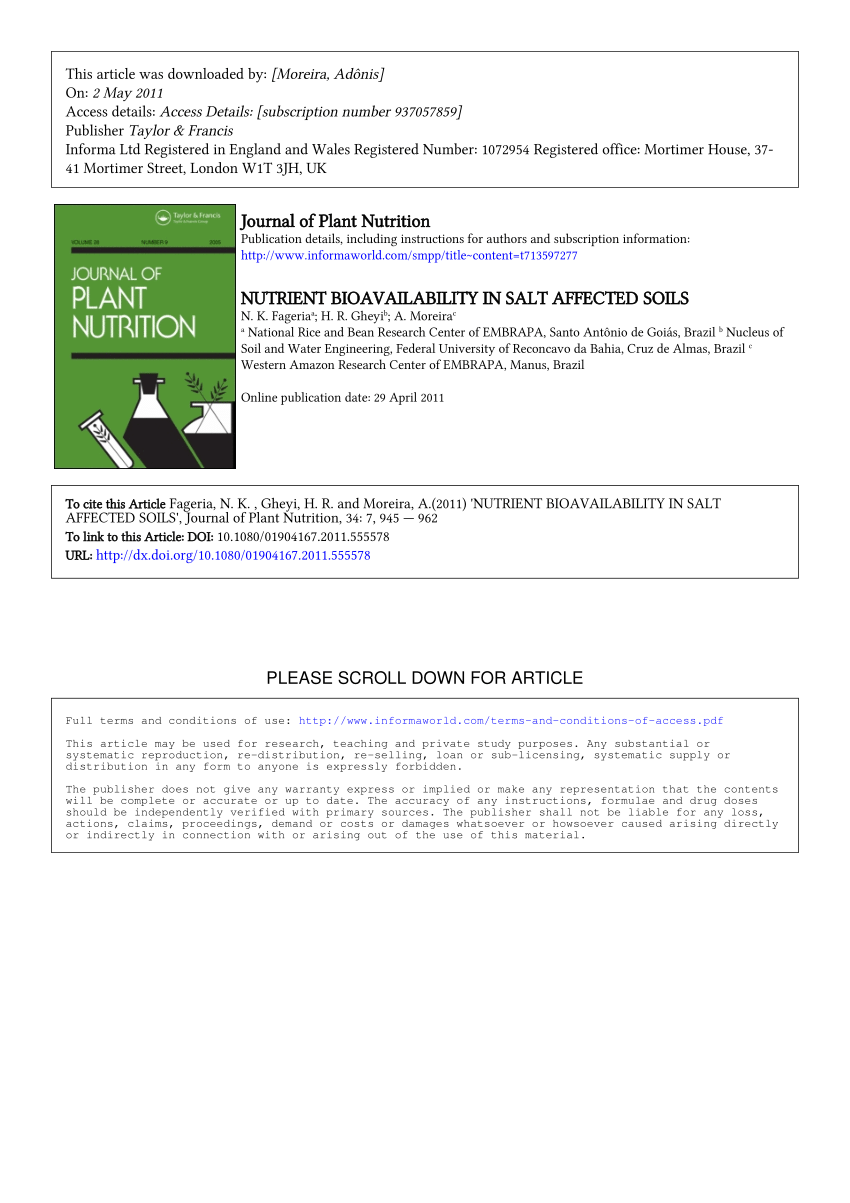 how to absorb reddit knowledge affected Nutrient bioavailability soils (PDF) in salt