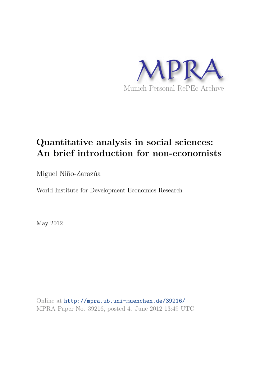 quantitative research paper about social science
