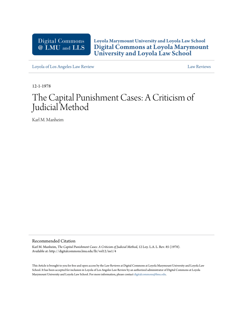 pdf-the-capital-punishment-cases-a-criticism-of-judicial-method