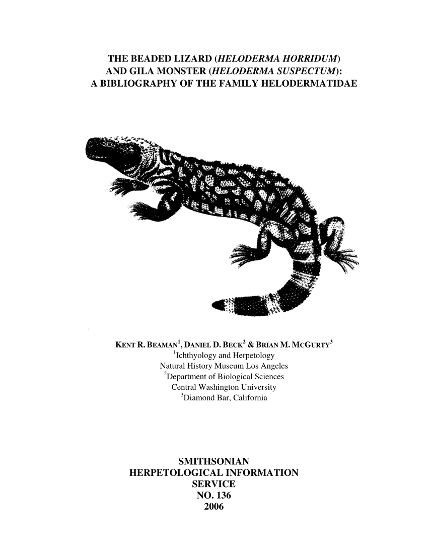PDF) The Beaded Lizard (Heloderma horridum) and Gila Monster ...